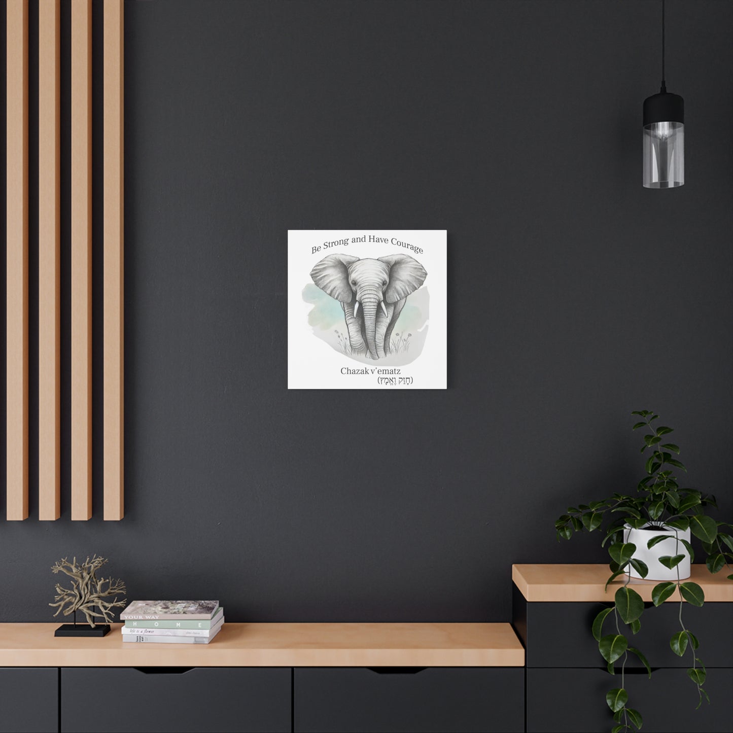Elephant Watercolor Canvas Art - 1.25" Stretched Wall Decor