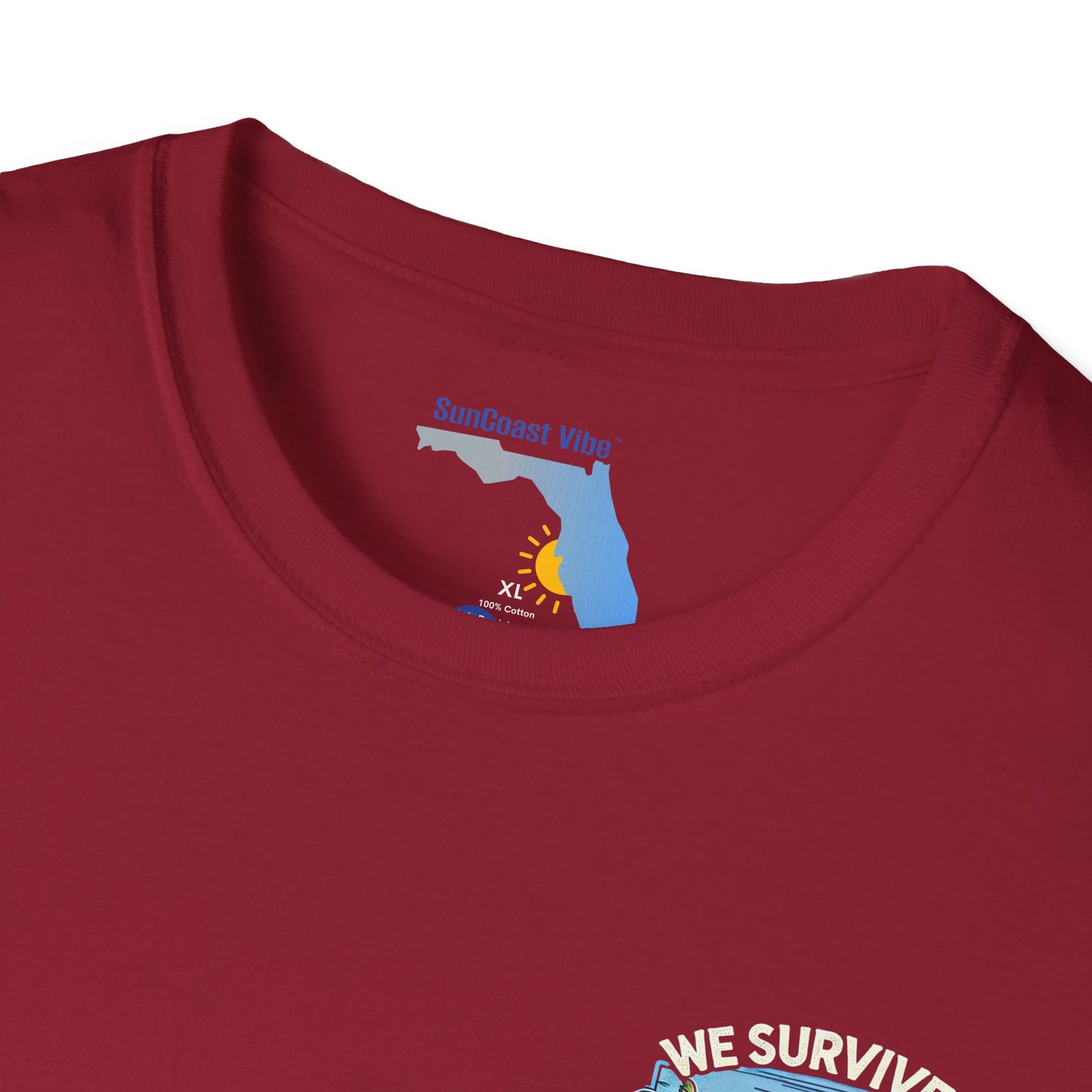 We survived hurricane Milton, Small Logo, Unisex Softstyle T-Shirt