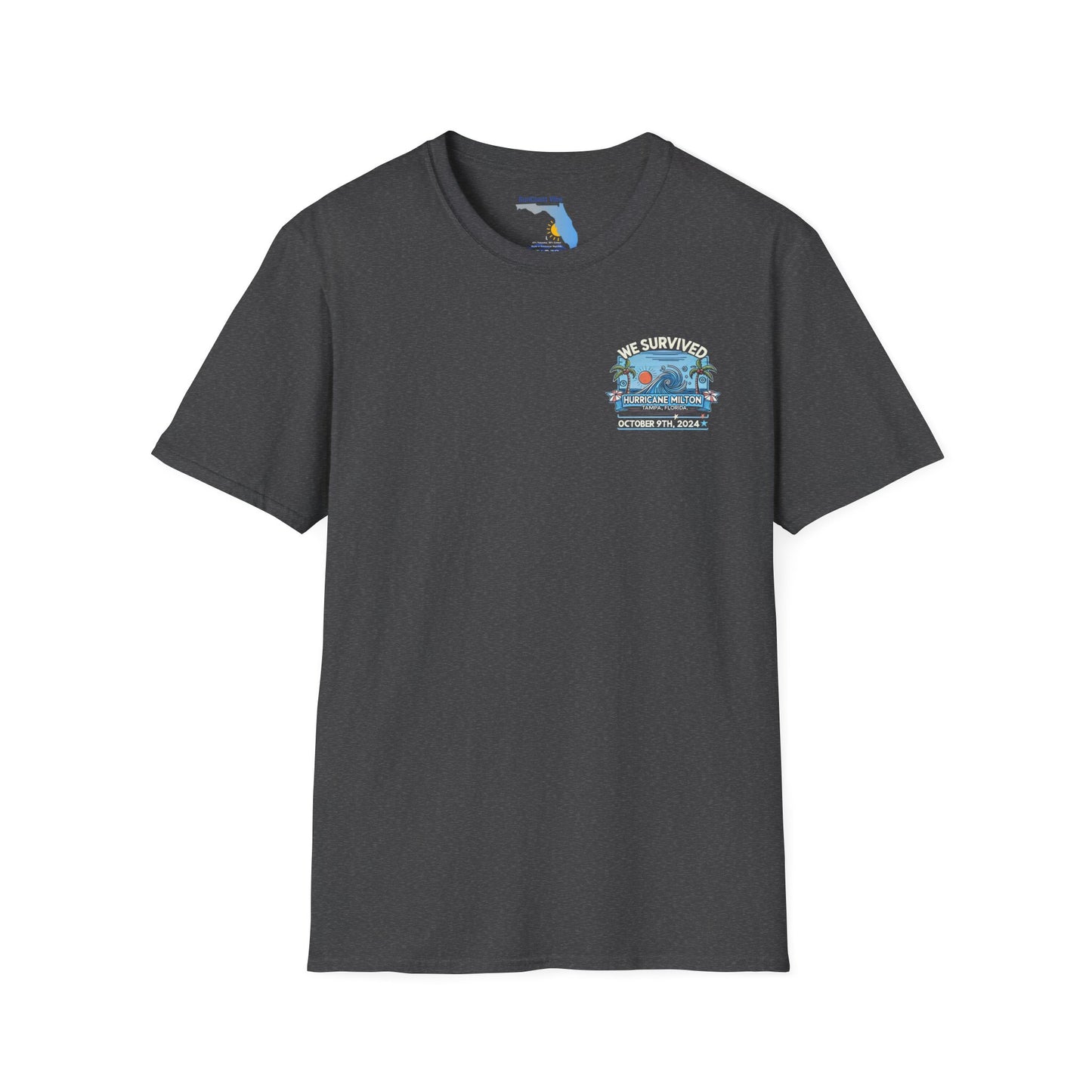 We survived hurricane Milton, Small Logo, Unisex Softstyle T-Shirt