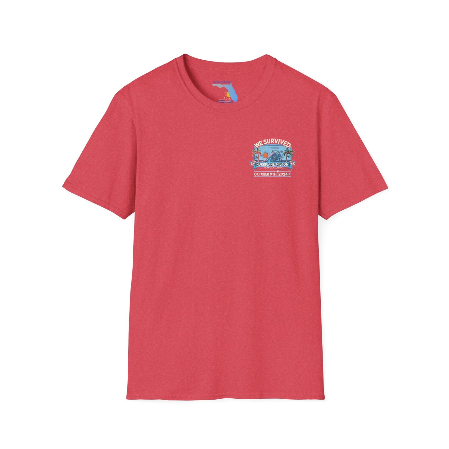 We survived hurricane Milton, Small Logo, Unisex Softstyle T-Shirt