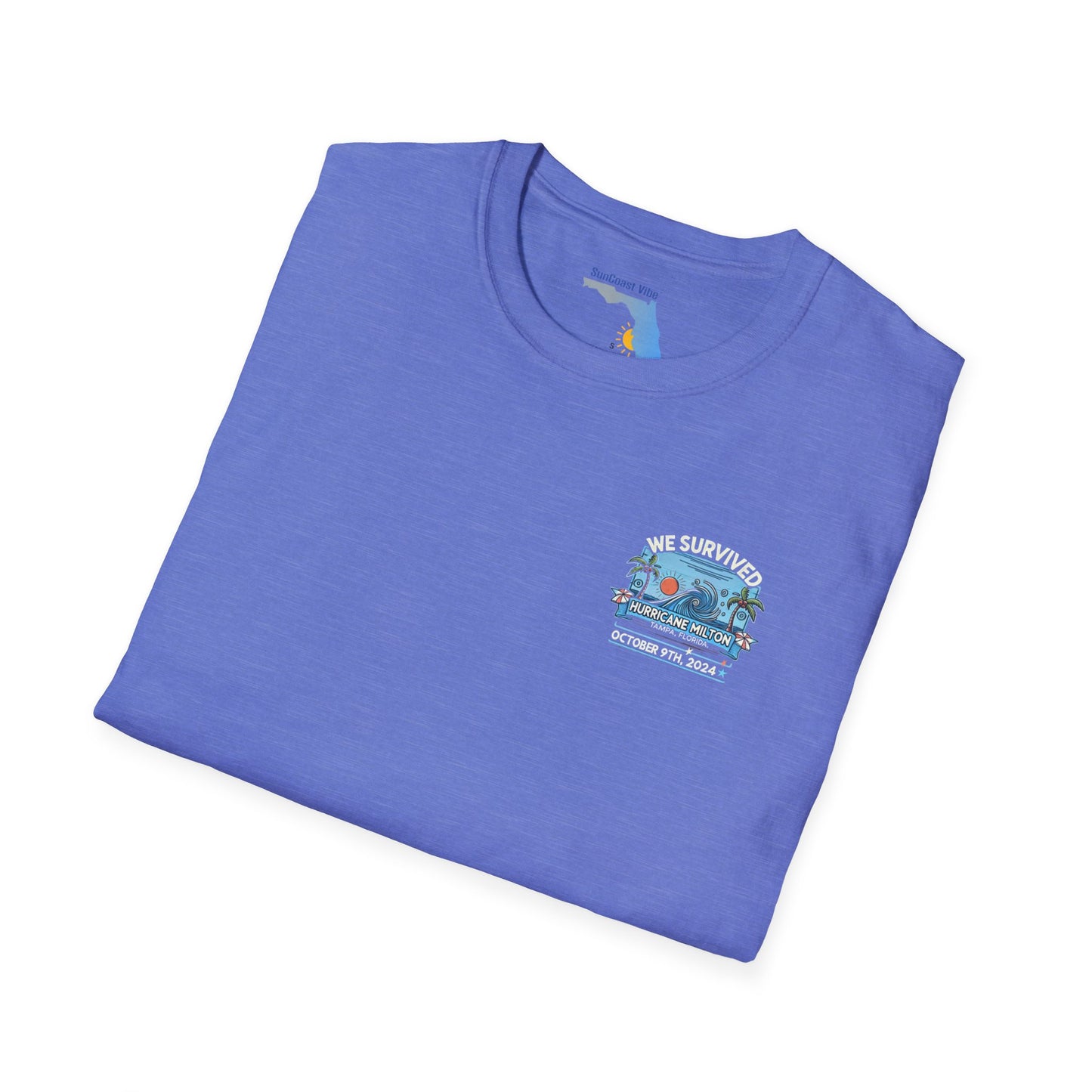 We survived hurricane Milton, Small Logo, Unisex Softstyle T-Shirt