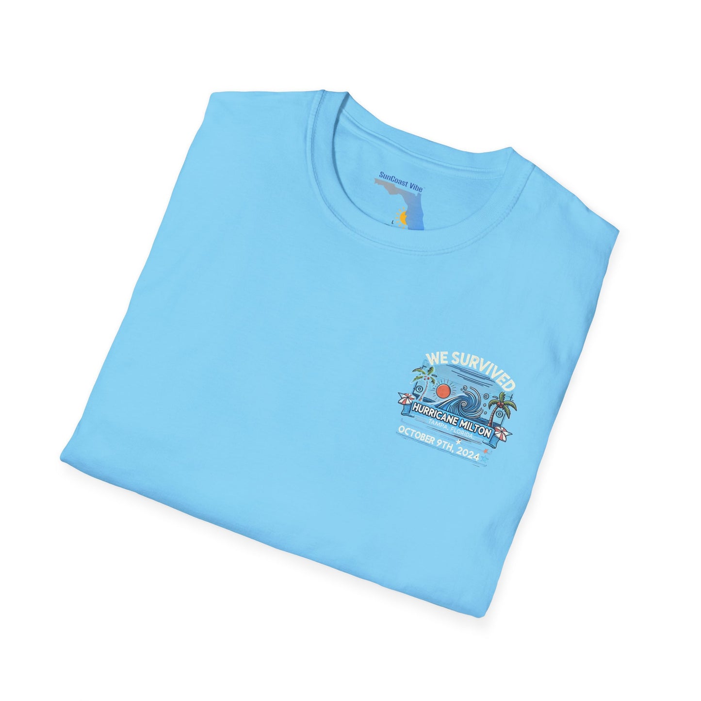 We survived hurricane Milton, Small Logo, Unisex Softstyle T-Shirt