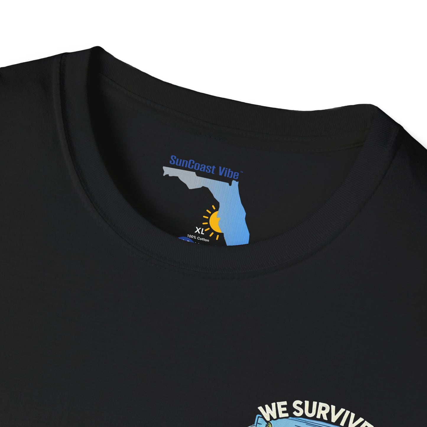 We survived hurricane Milton, Small Logo, Unisex Softstyle T-Shirt