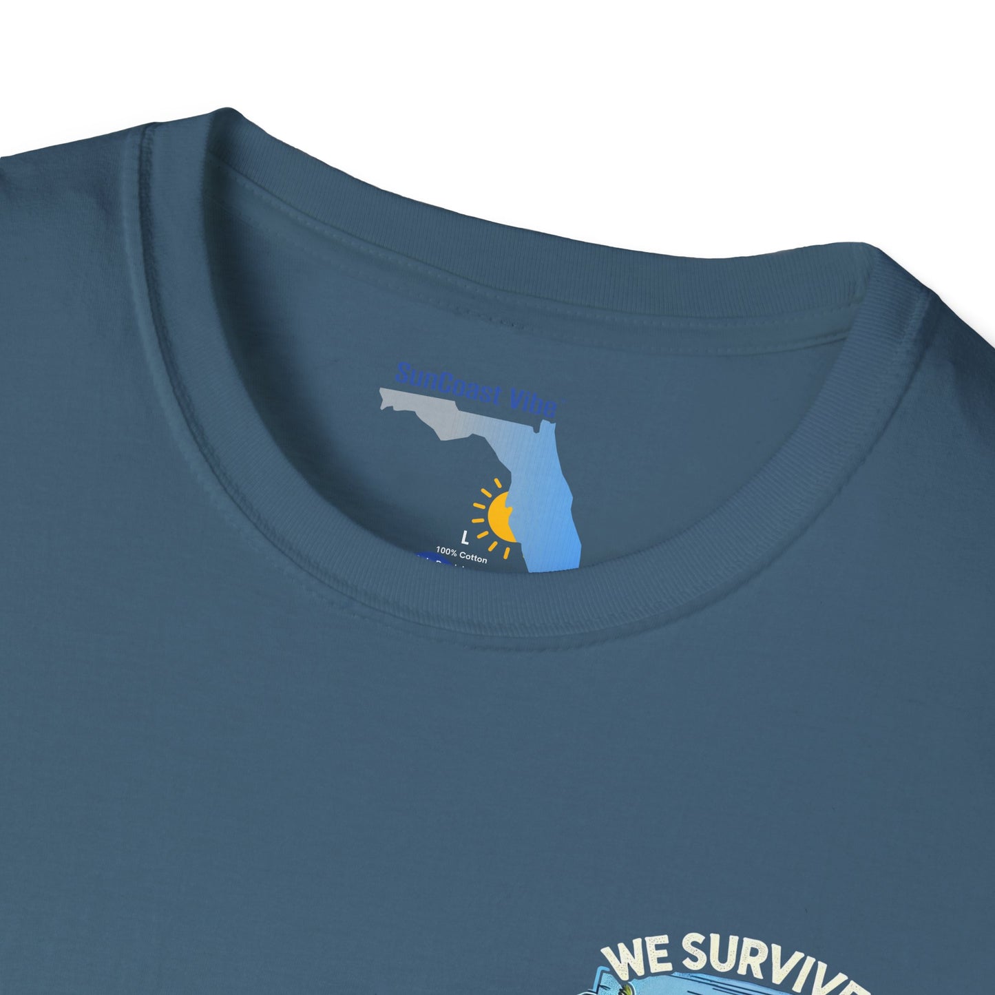 We survived hurricane Milton, Small Logo, Unisex Softstyle T-Shirt