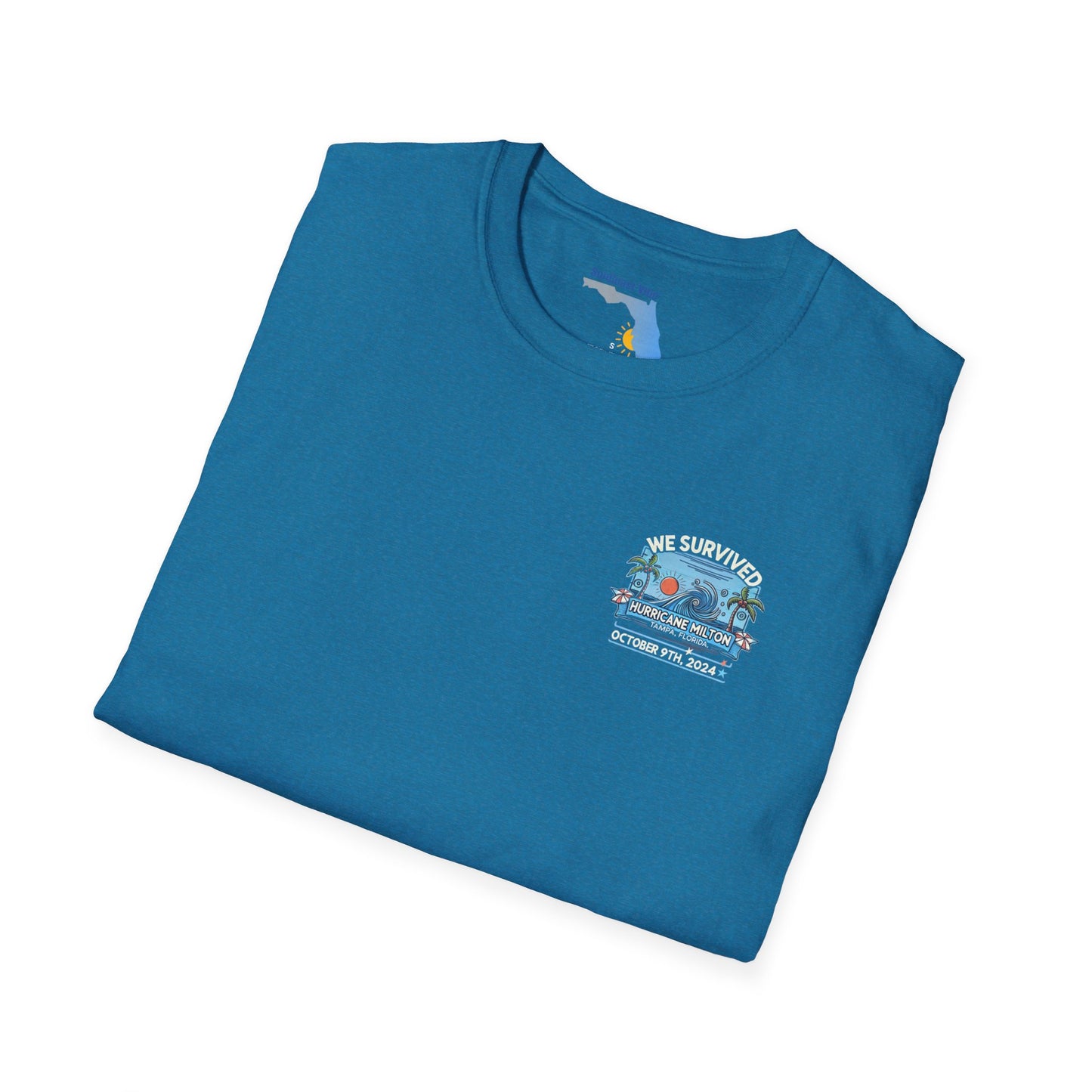 We survived hurricane Milton, Small Logo, Unisex Softstyle T-Shirt
