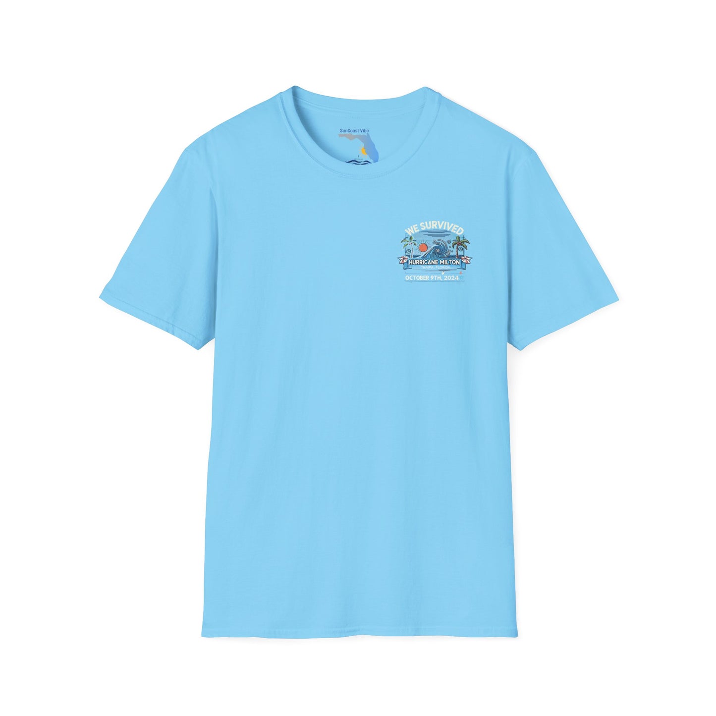 We survived hurricane Milton, Small Logo, Unisex Softstyle T-Shirt