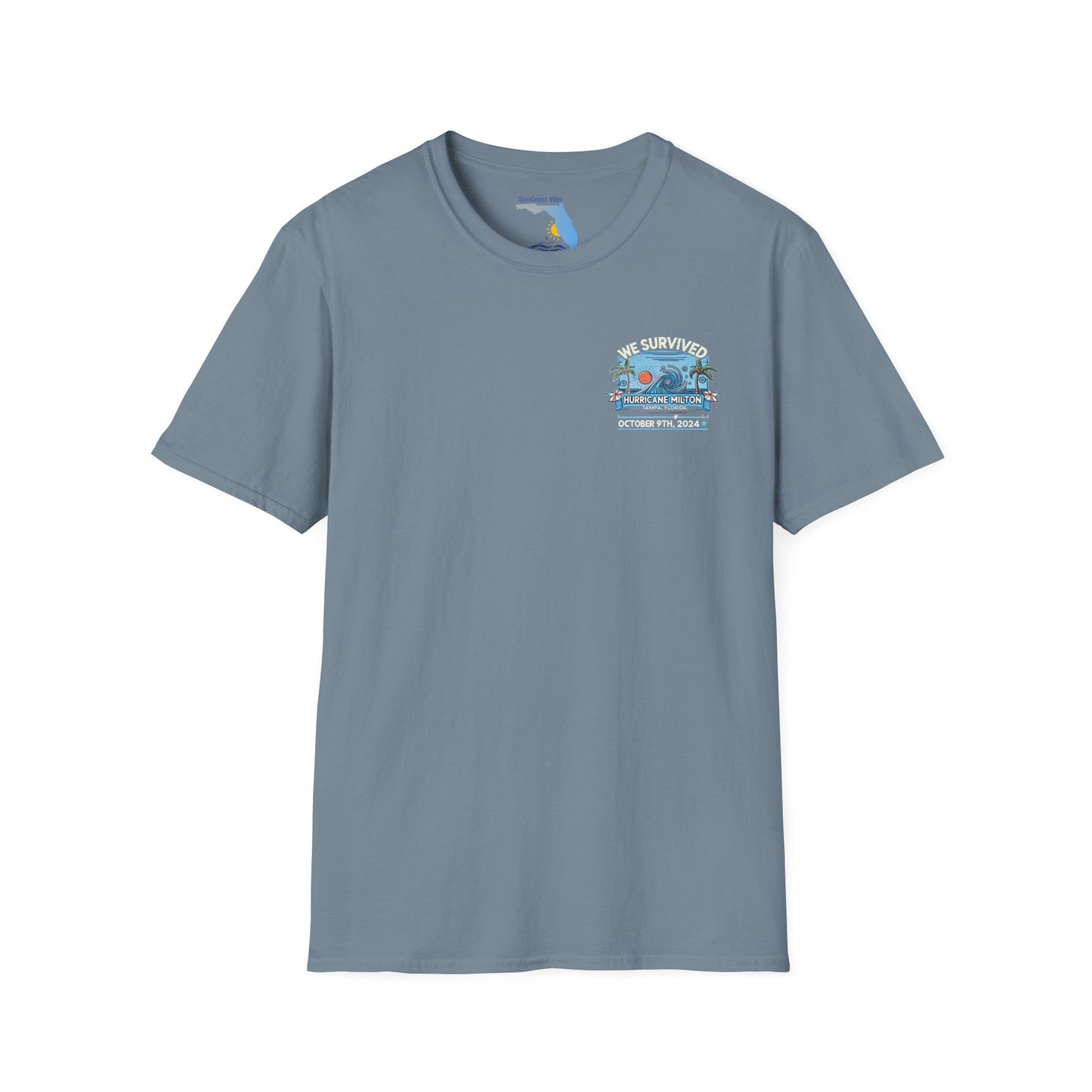 We survived hurricane Milton, Small Logo, Unisex Softstyle T-Shirt