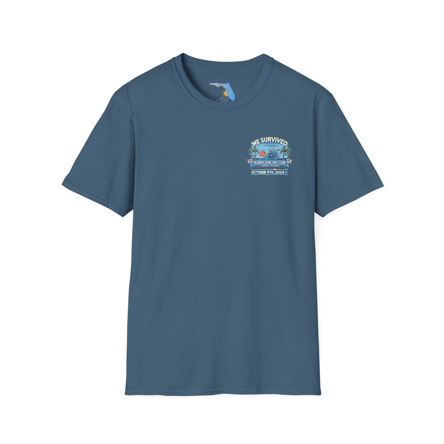 We survived hurricane Milton, Small Logo, Unisex Softstyle T-Shirt
