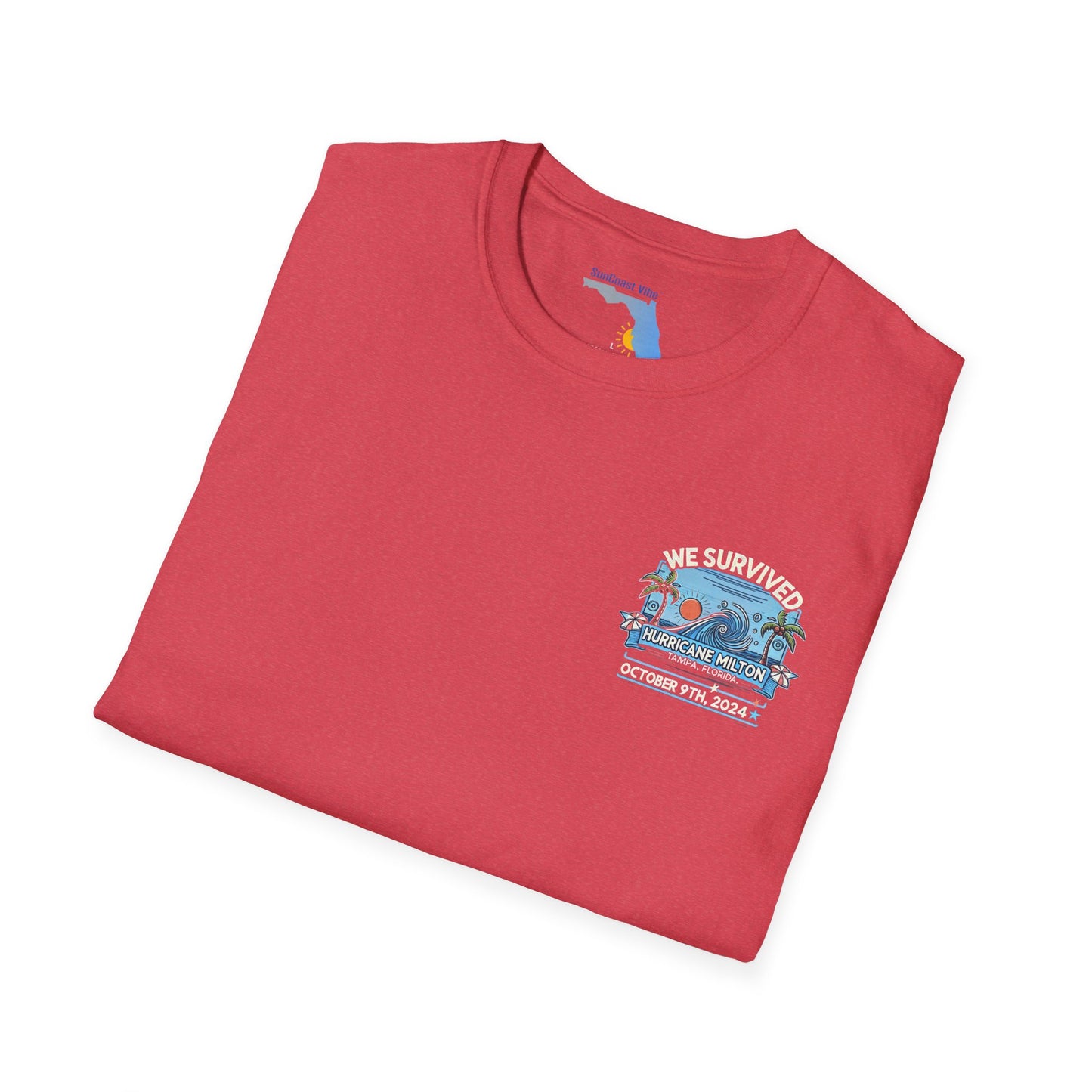 We survived hurricane Milton, Small Logo, Unisex Softstyle T-Shirt