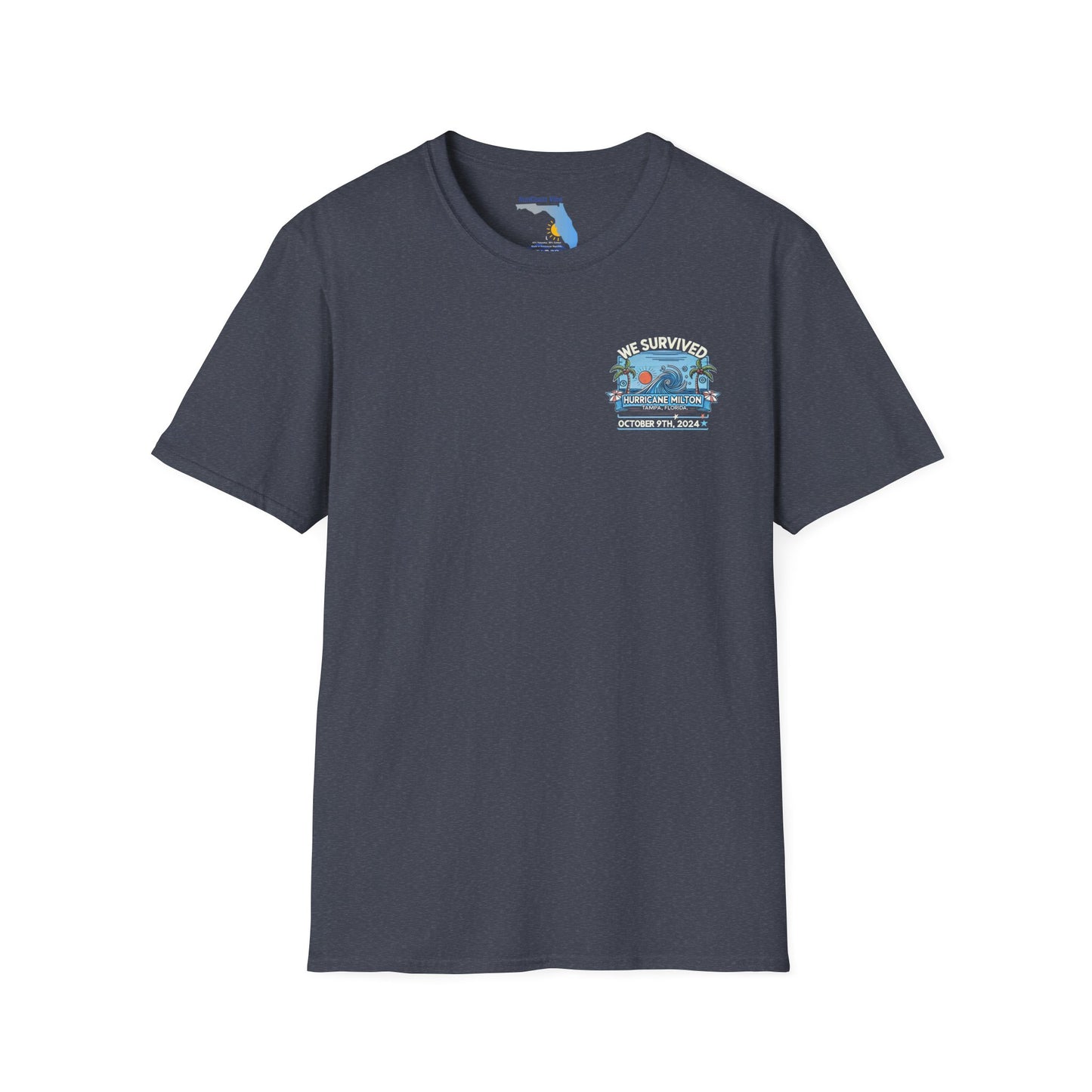 We survived hurricane Milton, Small Logo, Unisex Softstyle T-Shirt