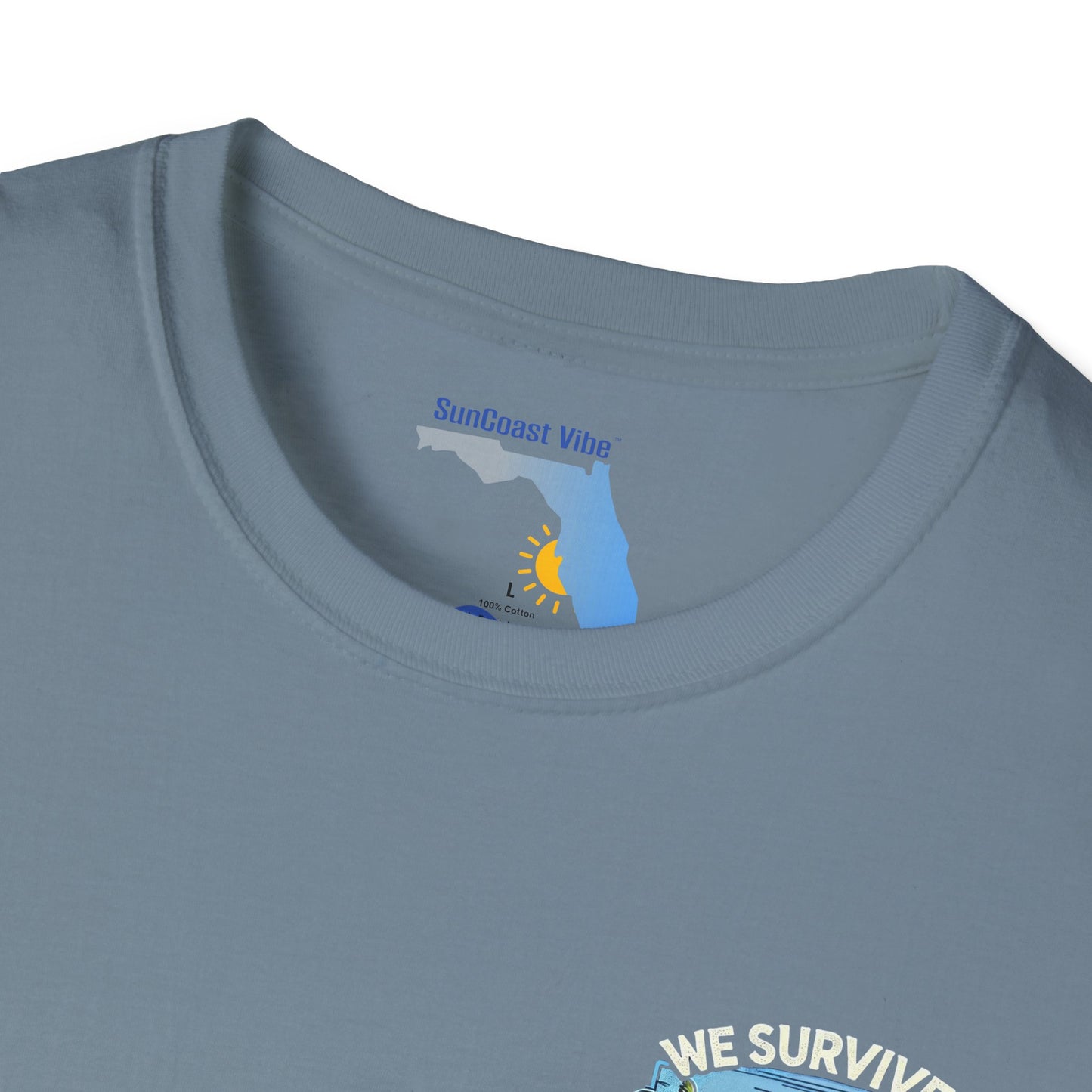 We survived hurricane Milton, Small Logo, Unisex Softstyle T-Shirt