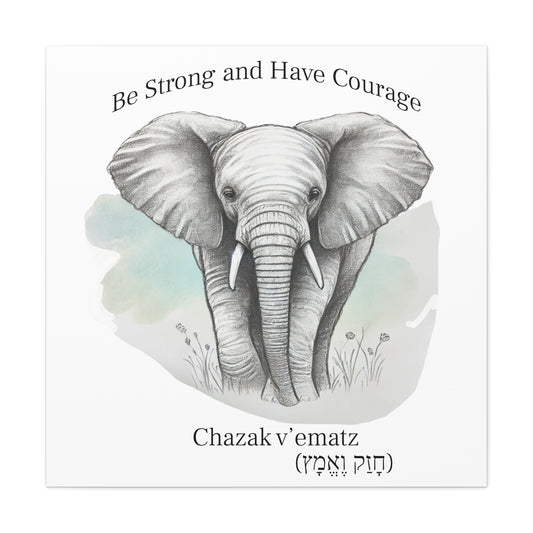 Elephant Watercolor Canvas Art - 1.25" Stretched Wall Decor