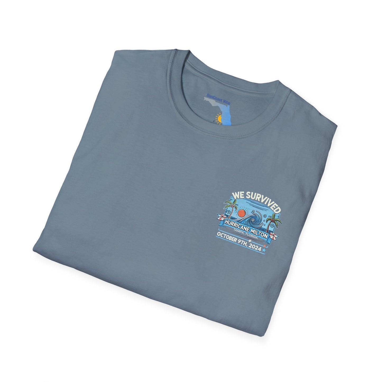 We survived hurricane Milton, Small Logo, Unisex Softstyle T-Shirt