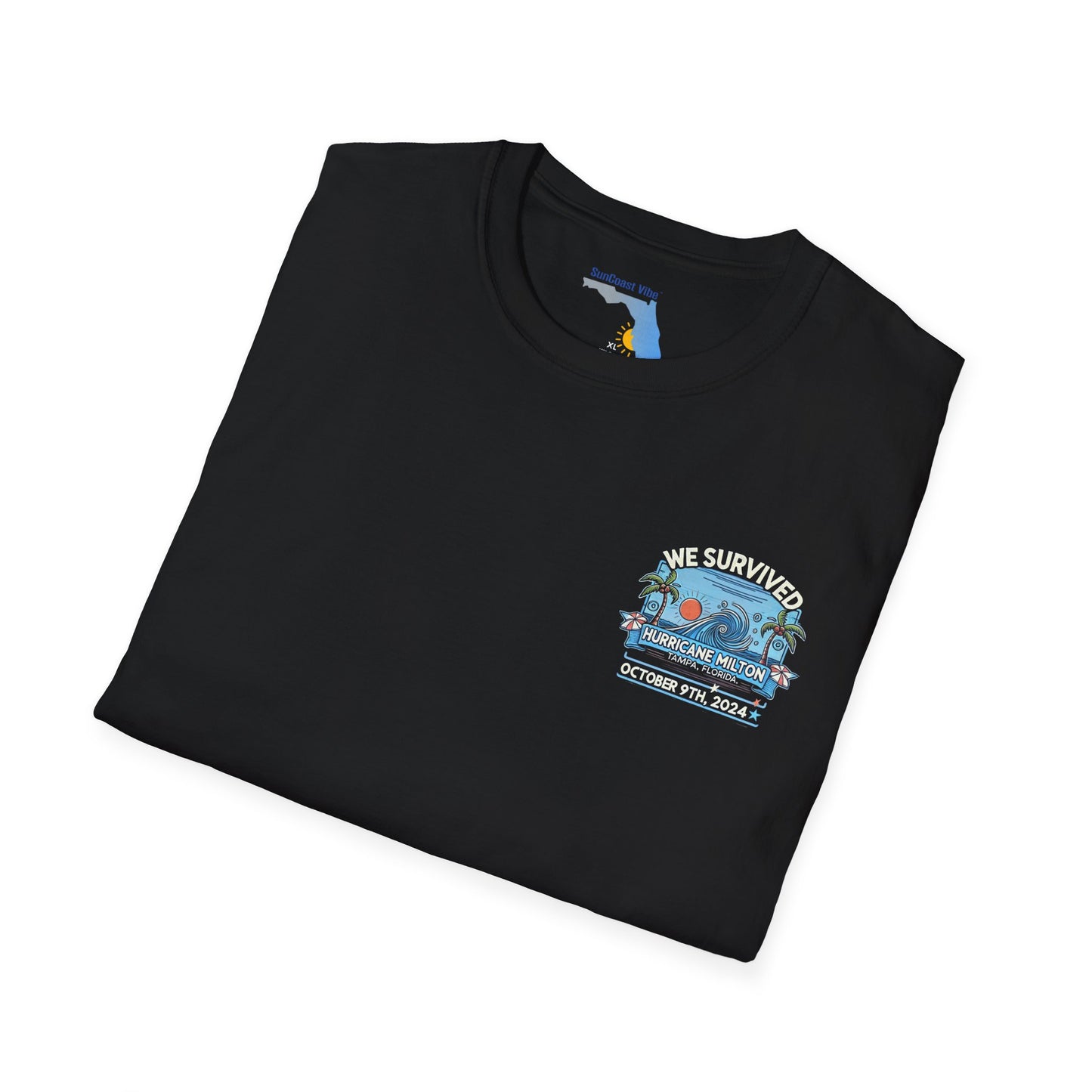 We survived hurricane Milton, Small Logo, Unisex Softstyle T-Shirt