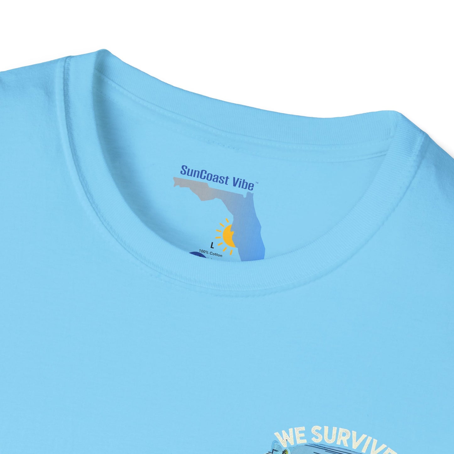 We survived hurricane Milton, Small Logo, Unisex Softstyle T-Shirt