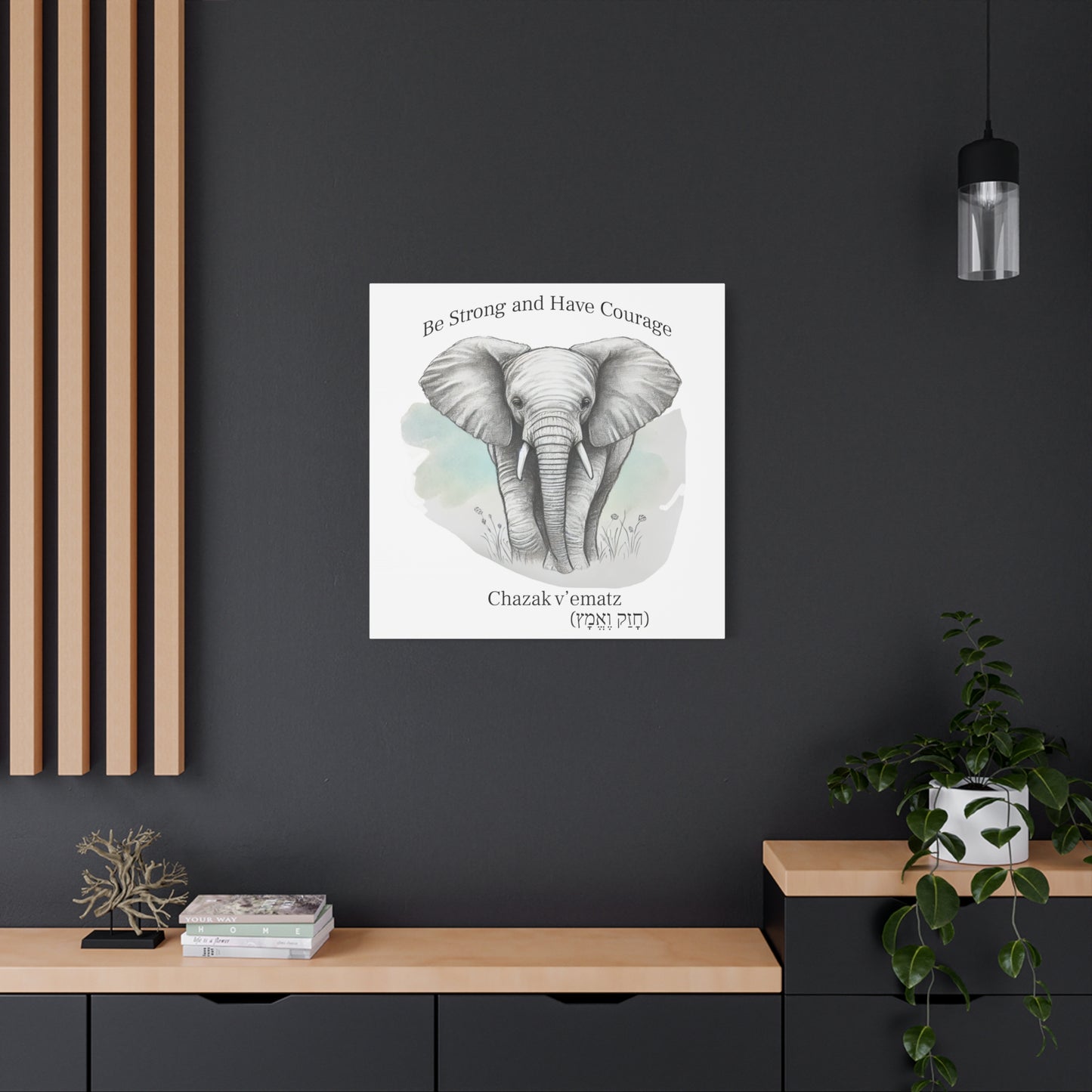 Elephant Watercolor Canvas Art - 1.25" Stretched Wall Decor