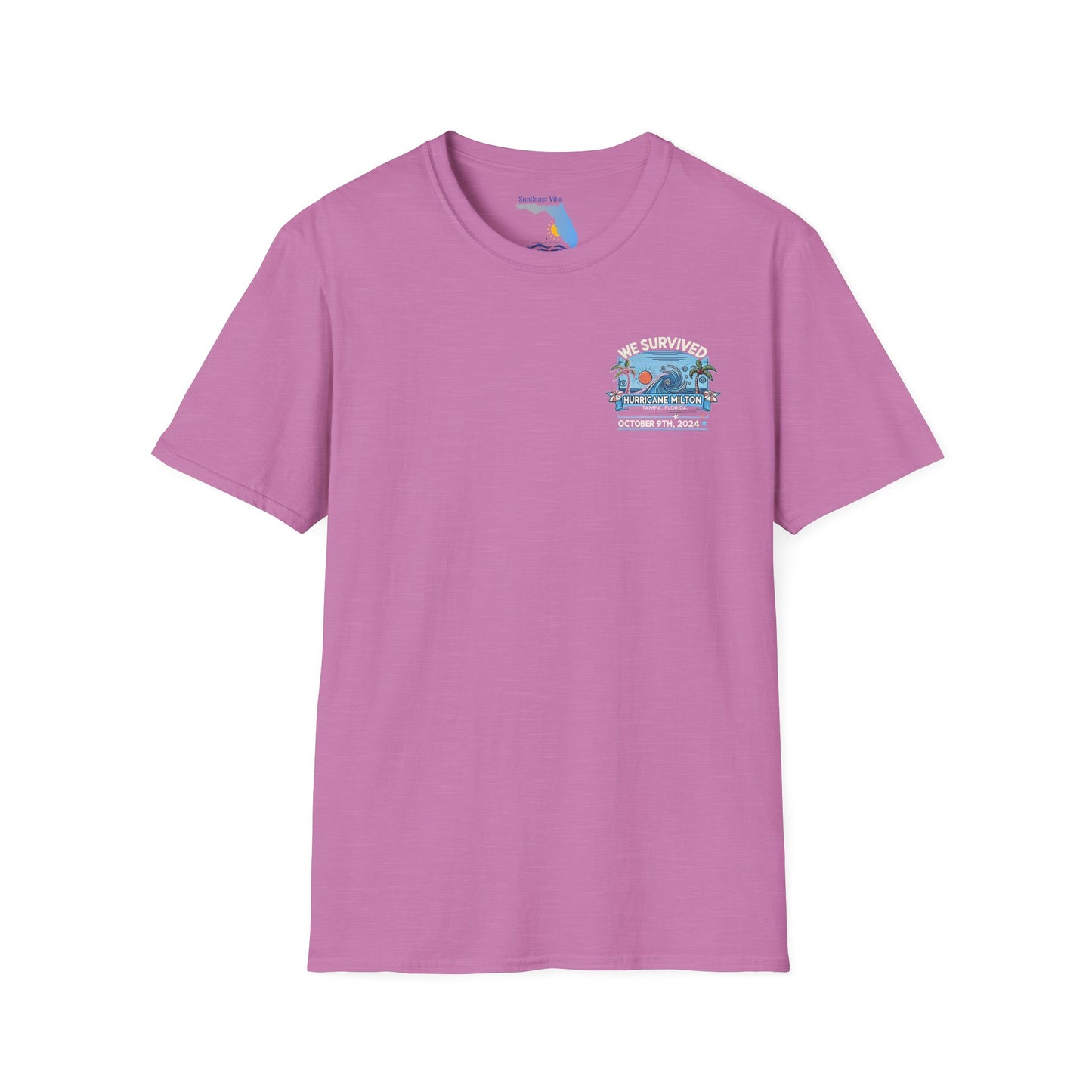 We survived hurricane Milton, Small Logo, Unisex Softstyle T-Shirt