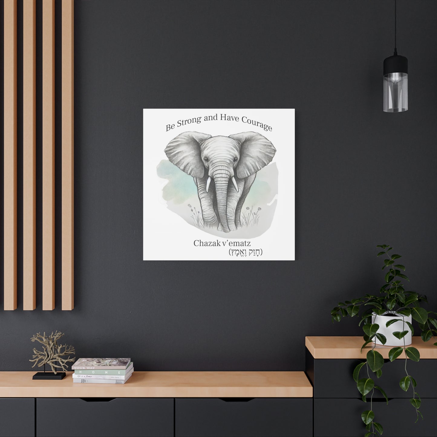 Elephant Watercolor Canvas Art - 1.25" Stretched Wall Decor
