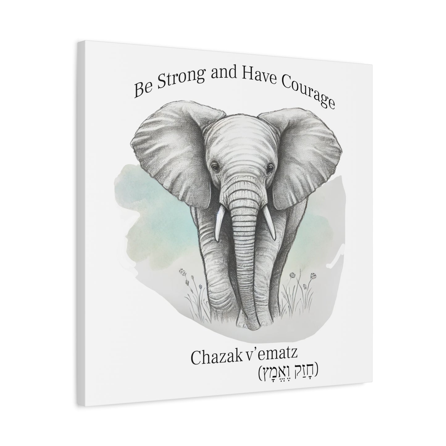 Elephant Watercolor Canvas Art - 1.25" Stretched Wall Decor