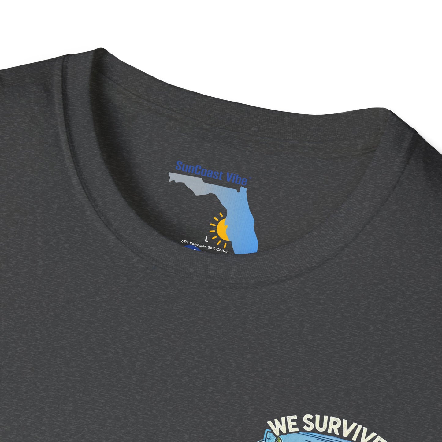 We survived hurricane Milton, Small Logo, Unisex Softstyle T-Shirt