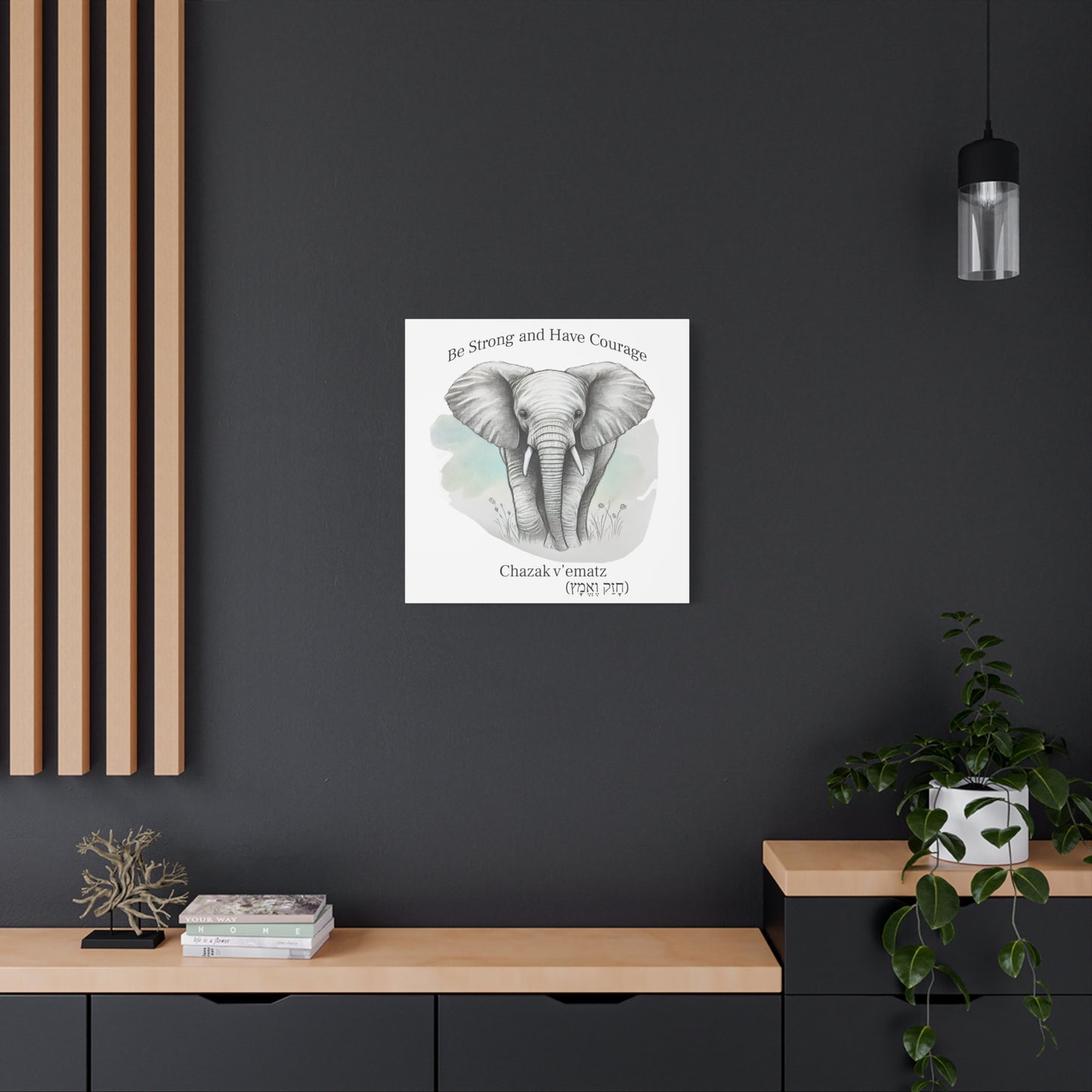 Elephant Watercolor Canvas Art - 1.25" Stretched Wall Decor