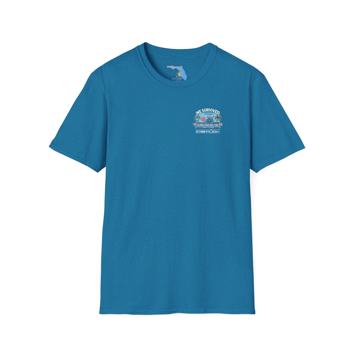 We survived hurricane Milton, Small Logo, Unisex Softstyle T-Shirt
