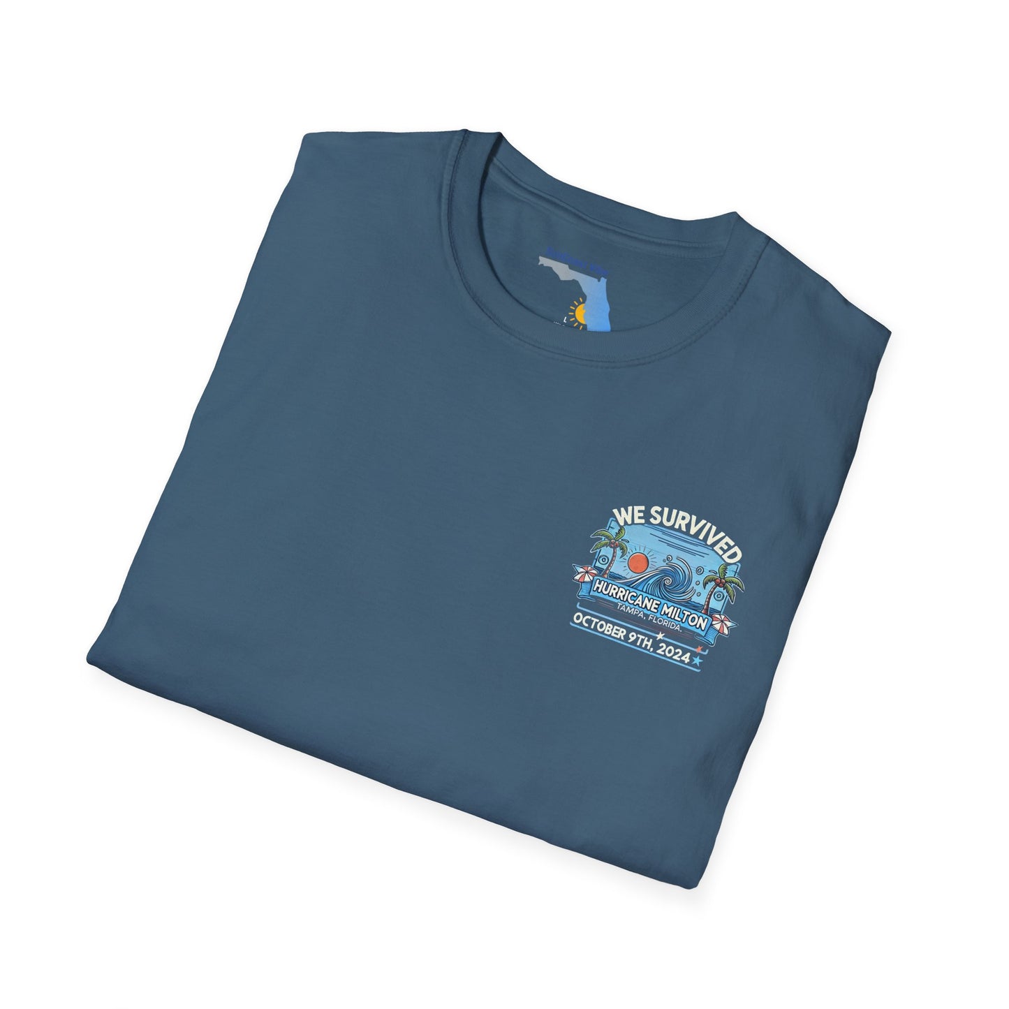 We survived hurricane Milton, Small Logo, Unisex Softstyle T-Shirt
